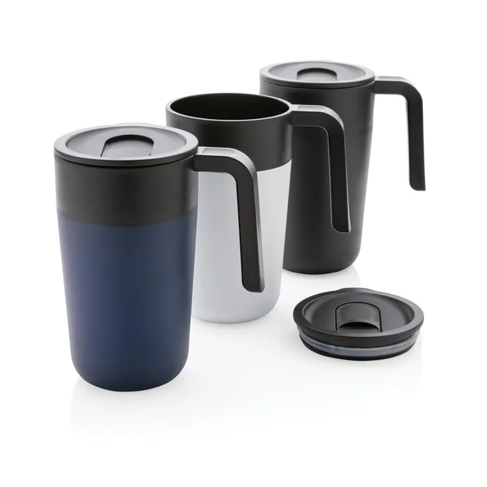 Tasse en acier inoxydable et PP recyclé  avec poignée