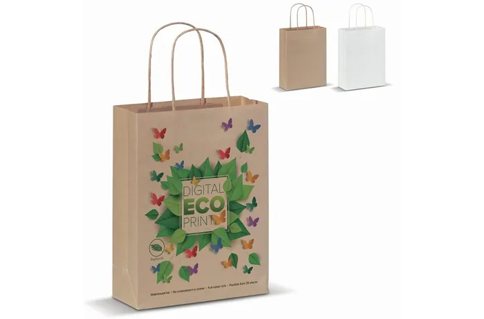 Paper bag with twisted handles 90g/m² 18x8x22cm