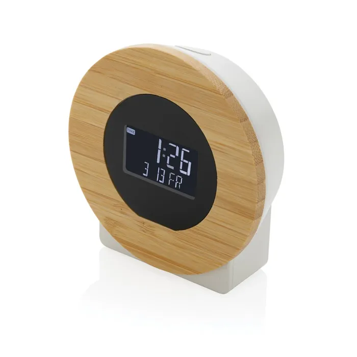 Utah  rplastic and bamboo LCD desk clock