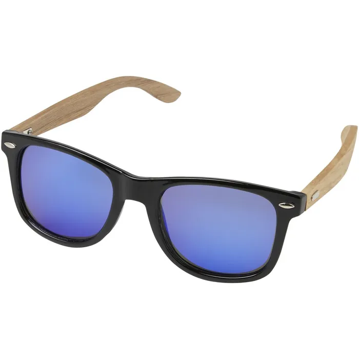 Lunettes de soleil polarisées miroir Hiru en rPET/bois dans coffret cadeau