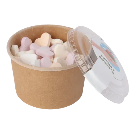 Pot de bonbons en carton kraft avec couvercle 100 ml