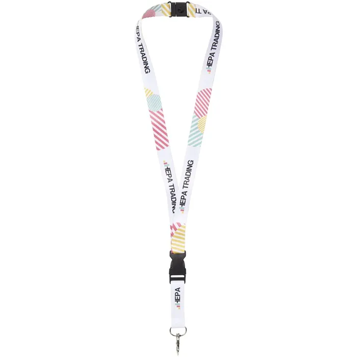 Balta sublimatie lanyard met safety breakaway sluiting en gesp