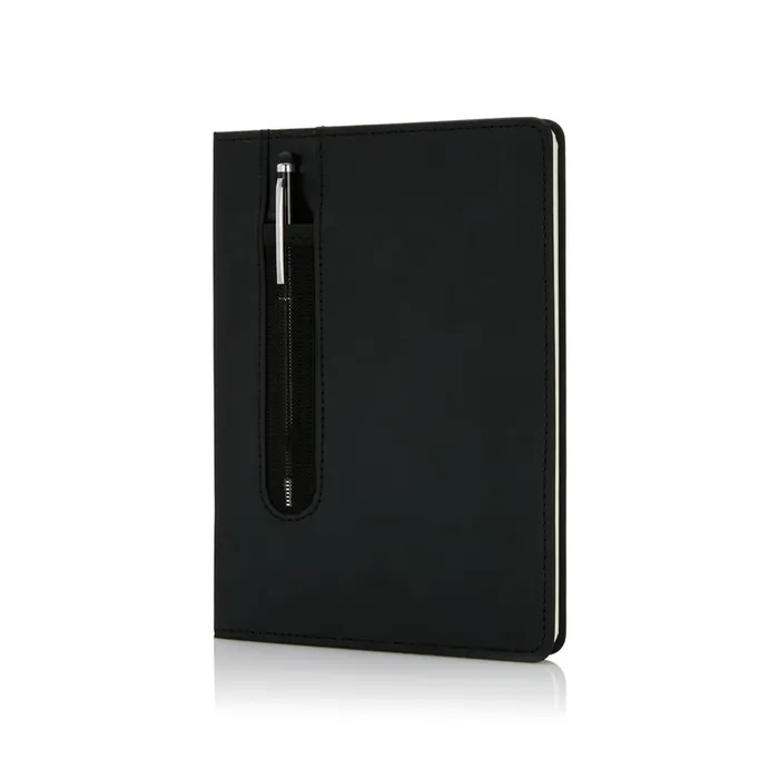 Standard hardcover PU A5 notebook with stylus pen