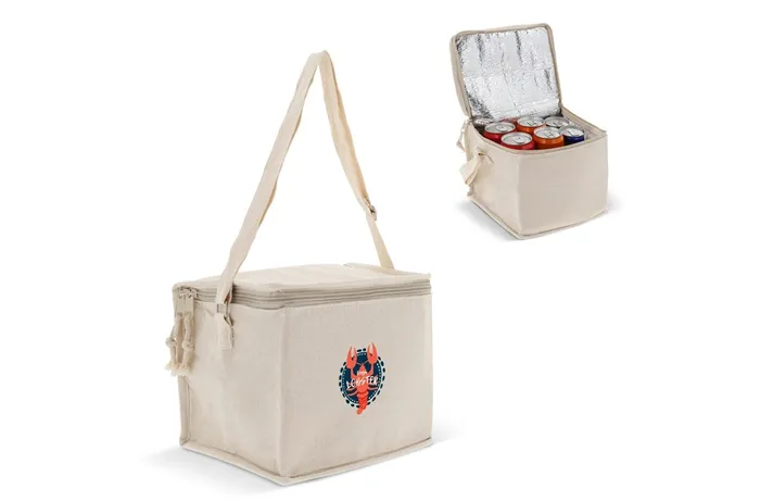 Cooler bag 100% cotton outside square 22x18x18cm