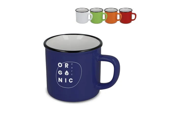 Enamel style ceramic mug 280ml