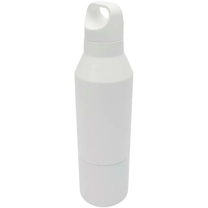 Bouteille isotherme Odessy de 600 ml en acier inoxydable recyclé  avec gobelet de 300 ml