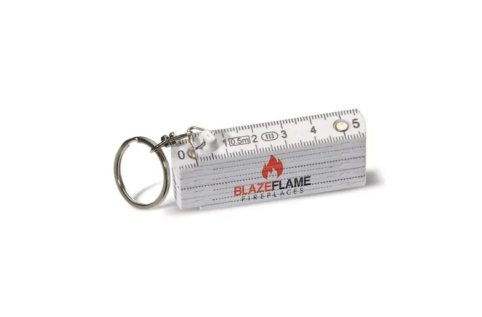 Mini fiberglass folding rule with keychain