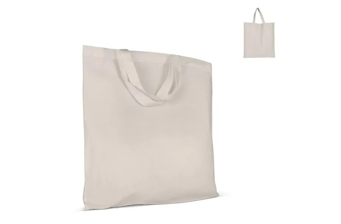 Sac bandoulière en coton OEKO-TEX® 140g/m² 38x42cm poignée courte