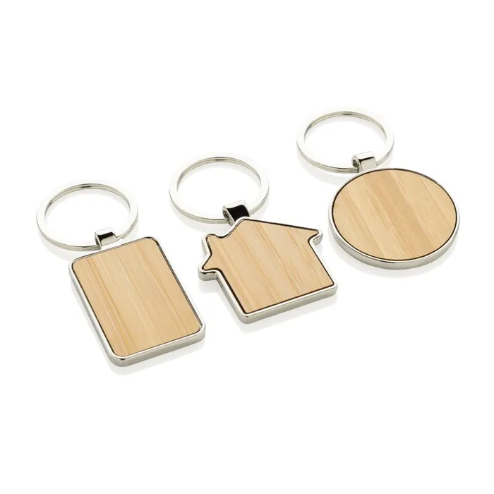 RCS recycled  house keychain with bamboo