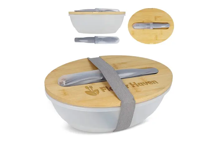 Lunchbox R-PP & bamboo with cutlery - 1L