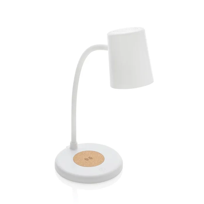 Zenara  recycled plastic and cork 15W wireless desk lamp