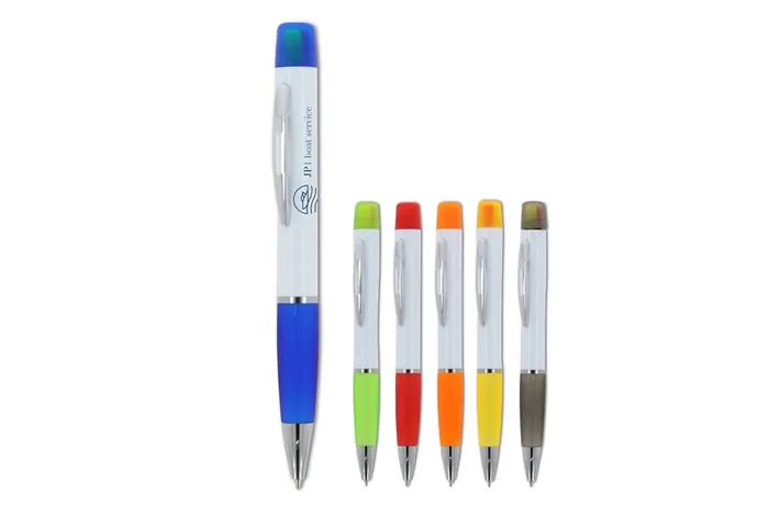 Stylo bille Hawaii avec surligneur tricolore