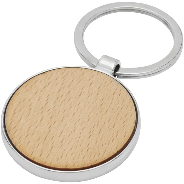 Moreno beech wood round keychain