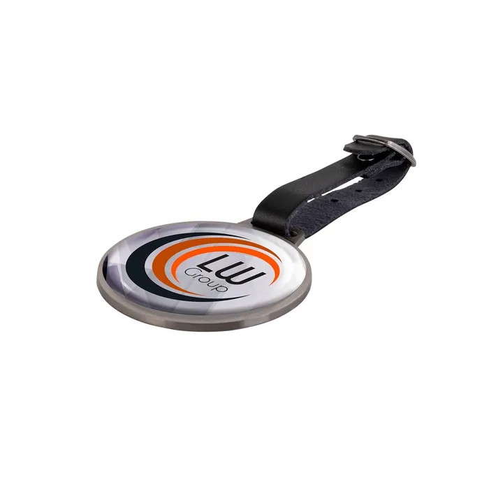 Metal bag tag circular