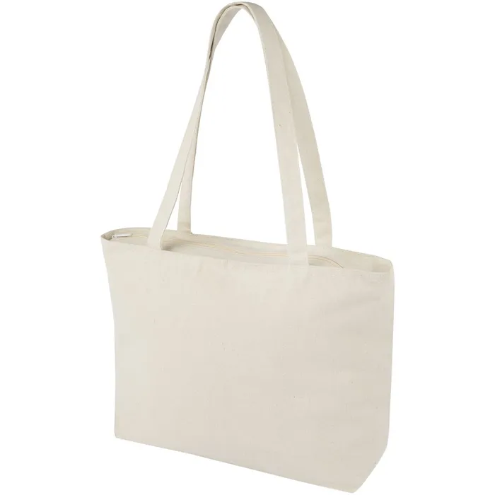 Ningbo 320 g/m² zippered cotton tote bag 15L