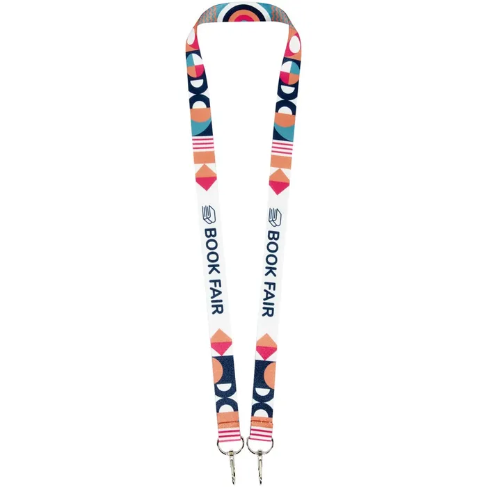 Leia sublimatie RPET lanyard met 2 haken