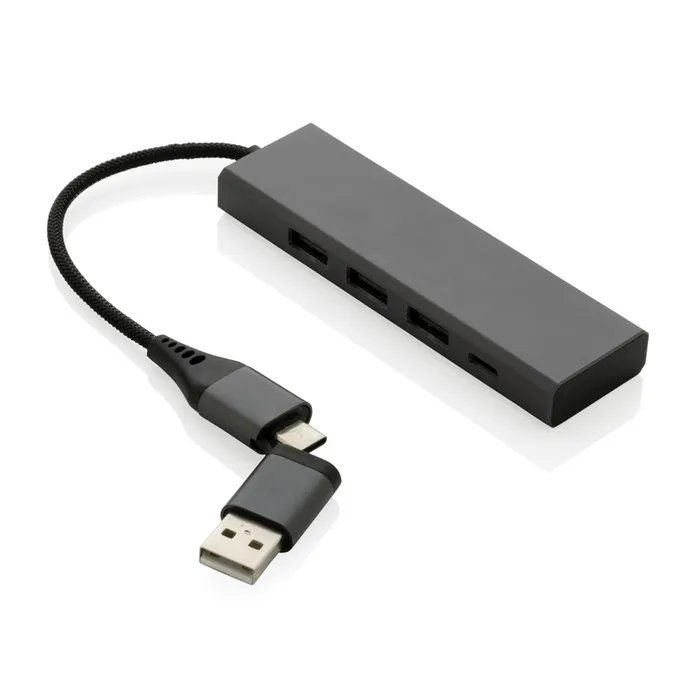 Terra  aluminium hub met 3 USB-poorten