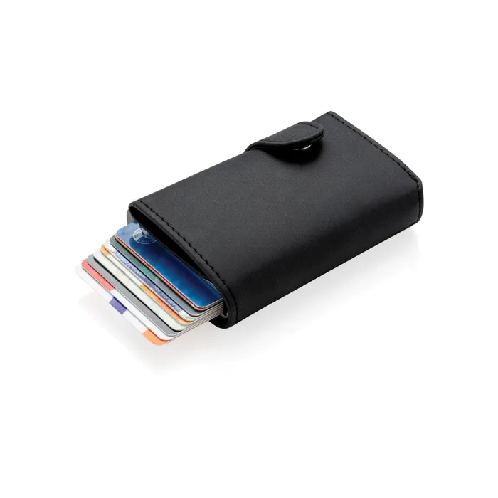 Porte-cartes anti RFID en aluminium et PU