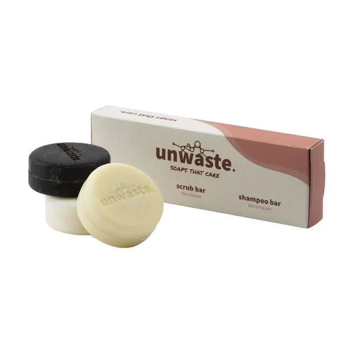 Unwaste Soap Set soap, scrub and shampoo