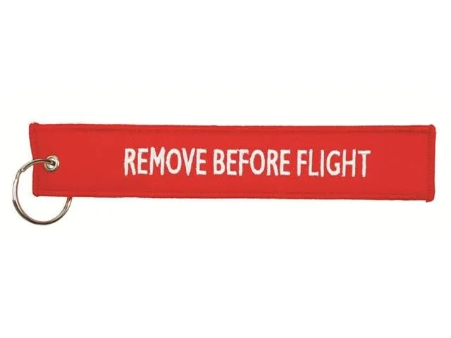 Anneau porte-clé remove before flight hangtag 18 x 3 cm