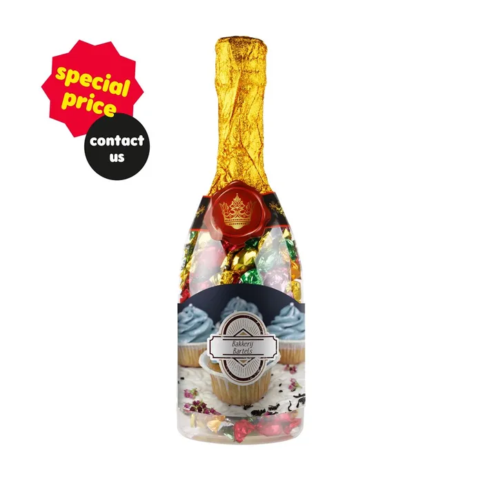 Champagne bottle metallic sweets