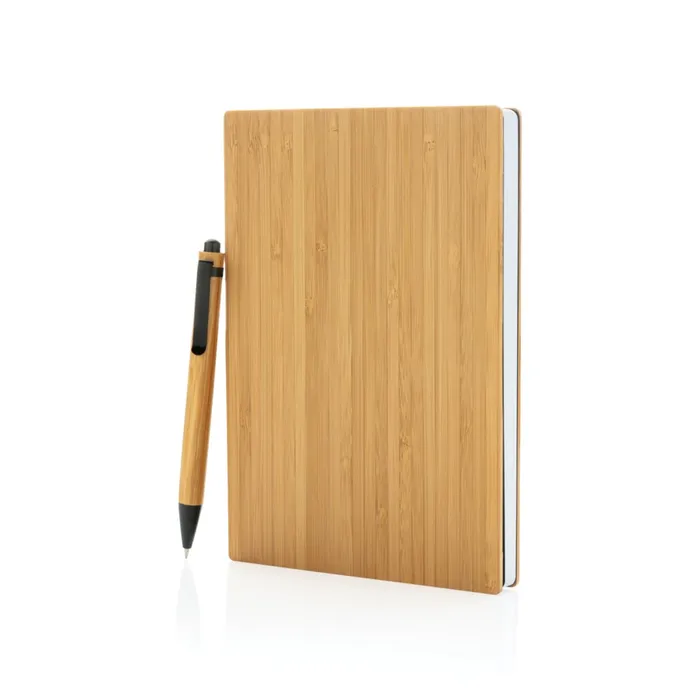 Set carnets de notes A5 et stylo en bambou