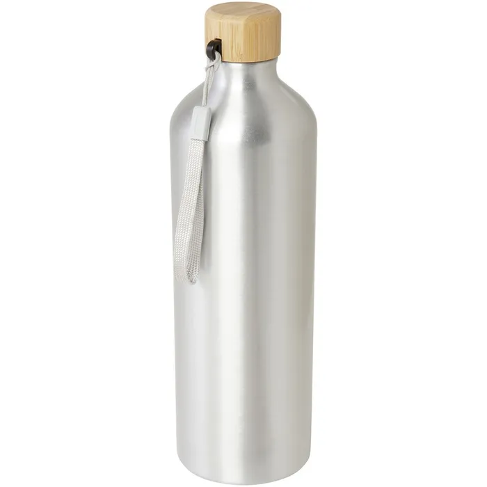 Bouteille d'eau Malpeza de 1 000 ml en aluminium recyclé certifié RCS