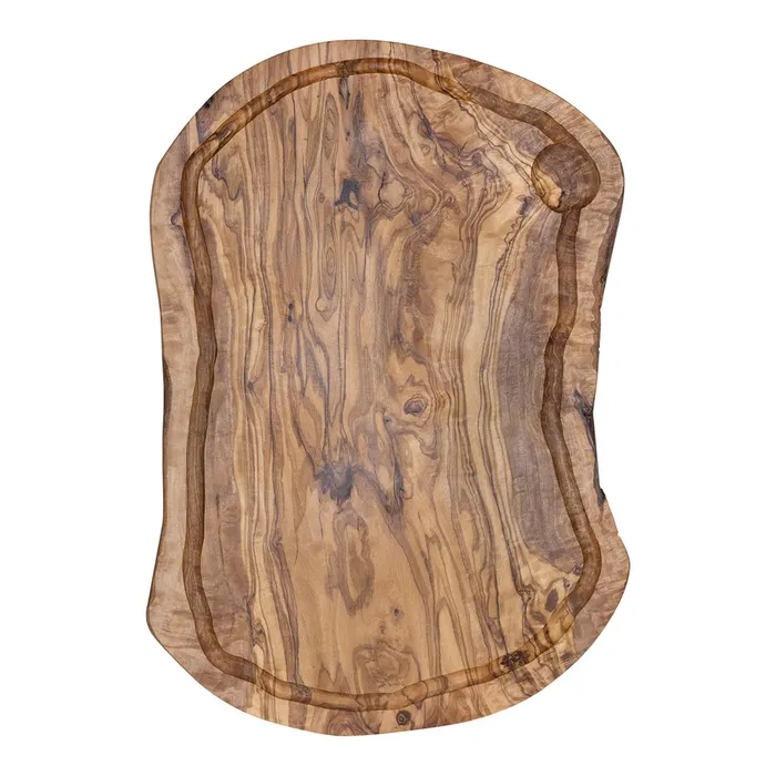 Plank met sapgeul ovaal olijfhout 30-35x15 cm