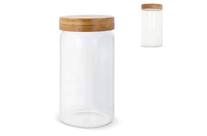 Canister glas & bamboe 1200ml