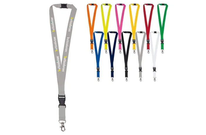 Polyester lanyard 20mm with buckle and hook