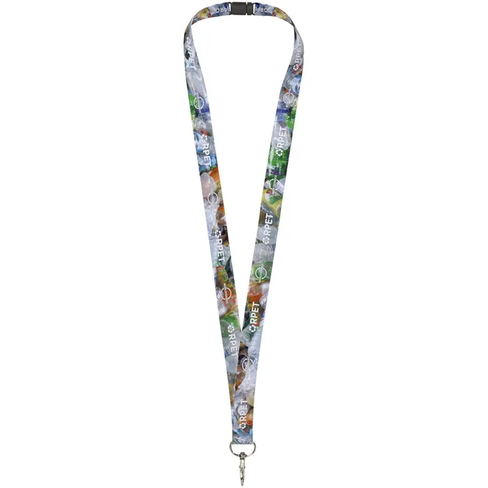 Addie gerecycled PET lanyard met safety breakaway sluiting