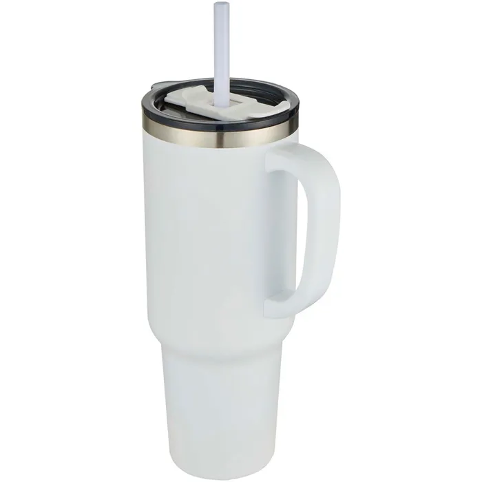 Mug Sydney 1200 ml double paroi certifié  avec isolation par le vide et couche de cuivre avec paille