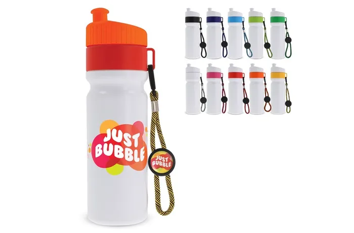 Sports bottle with edge and cord 750ml