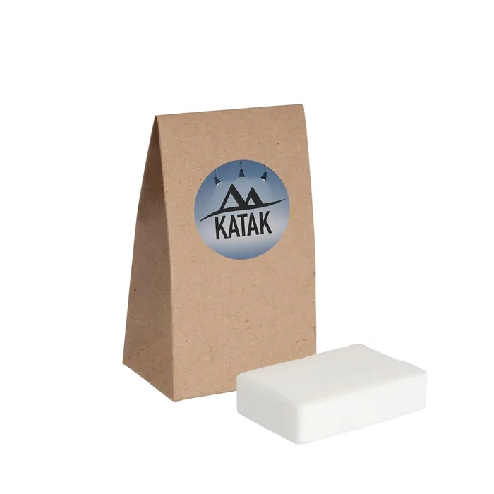 Hand soap in a kraft paper bag