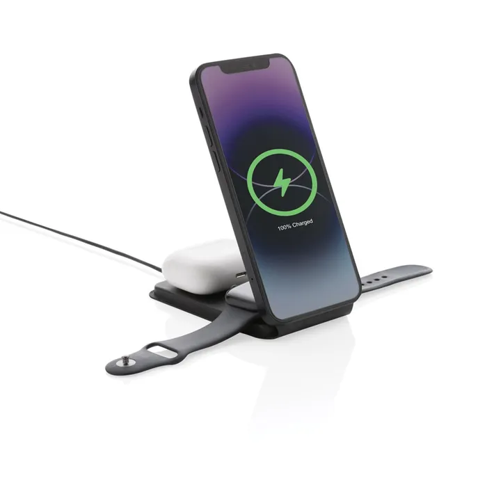 Swiss Peak  rPU 15W 3-in-1 magnetic wireless charger