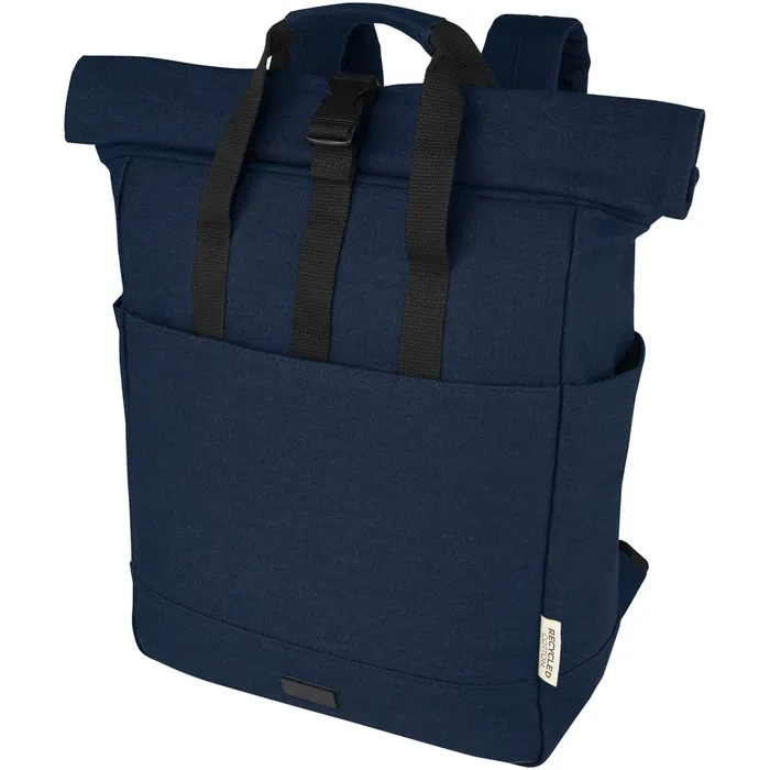 Sac à dos pour ordinateur portable Joey de 15 L en toile recyclée  15 pouces avec dessus enroulable