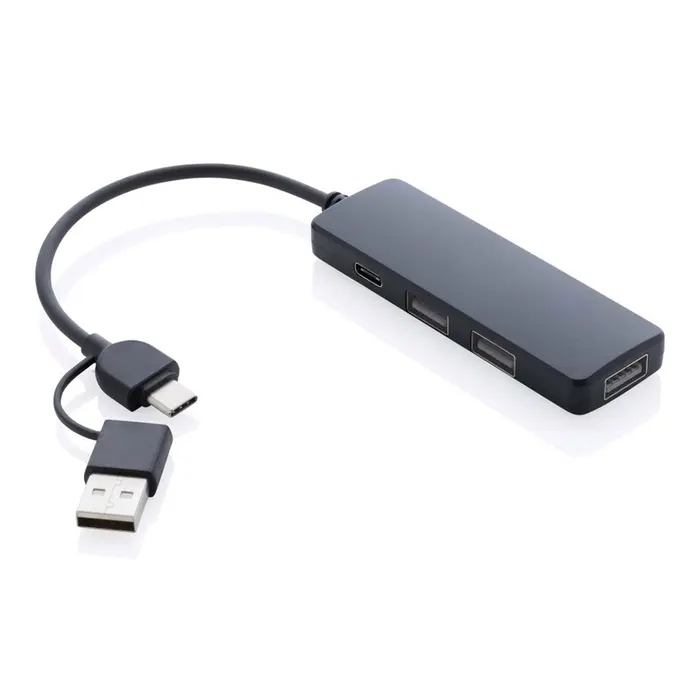 E plastic USB-hub met dual input