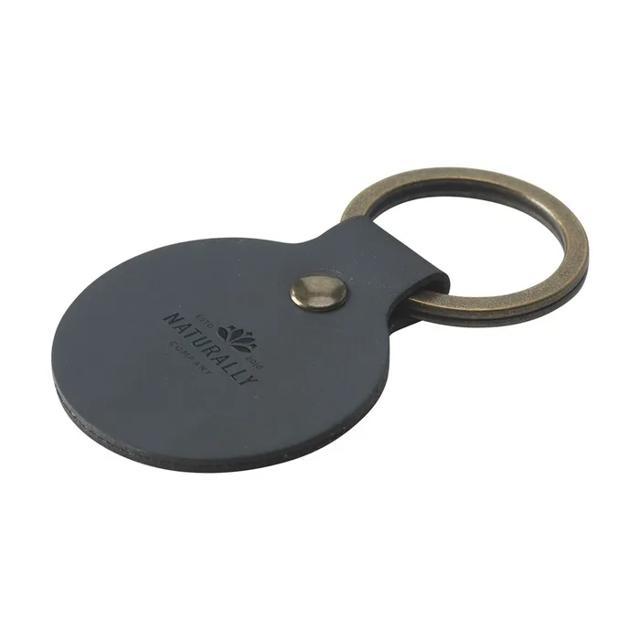 Recycled Leather Keyring Round porte-clés