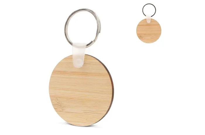 Keyring Bamboo round