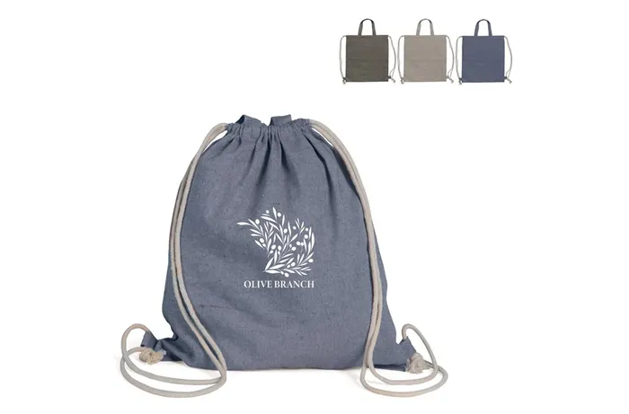 Drawstring bag recycled cotton 38x42cm