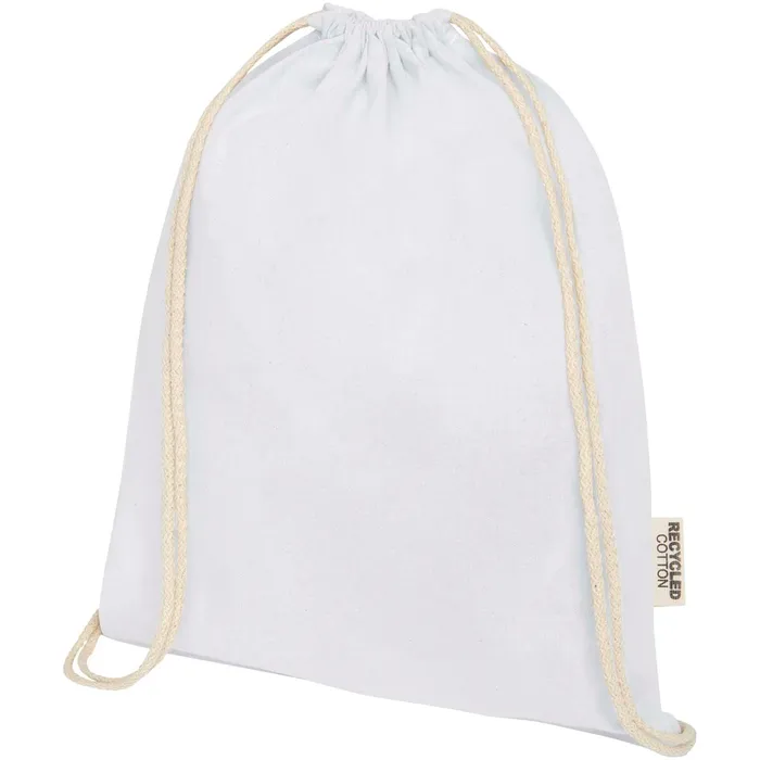 Sac avec cordon Oregon en coton recyclé 140 g/m² certifié GRS