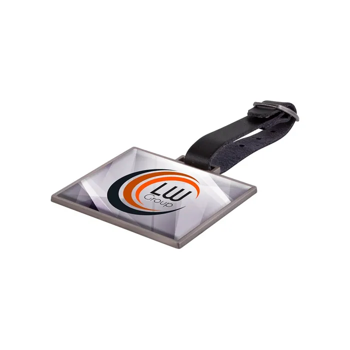 Metal bag tag rectangular