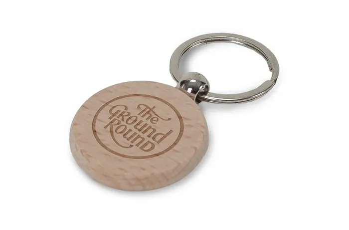 Porte-clé rond en bois Ø40mm