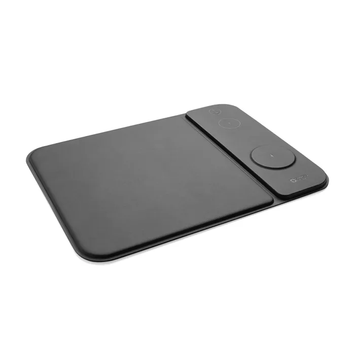 Swiss peak  recycled PU 15W 3 in 1 charging mousepad