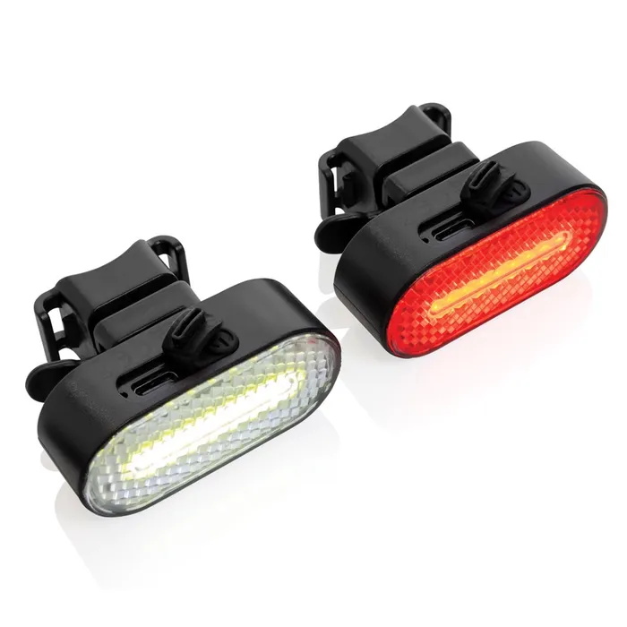 Lumino  rplastic USB-oplaadbare fietslamp set