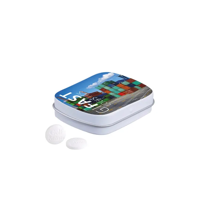 Mini hinged tin golf mints