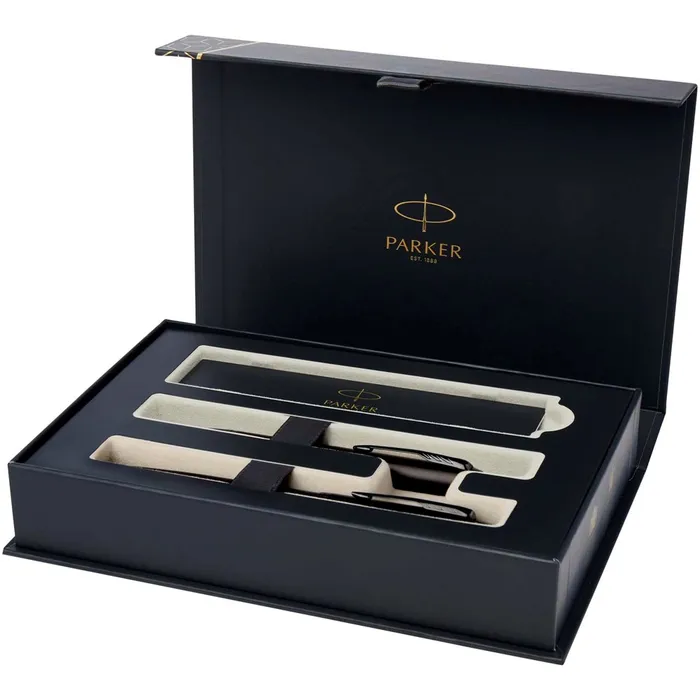 Parker IM achromatic ballpoint and rollerball pen set with gift box (/ ink)