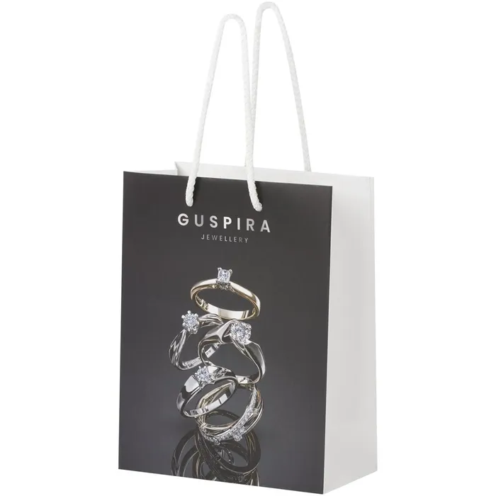 Handmade 170 g/m2 integra paper bag with plastic handles - medium