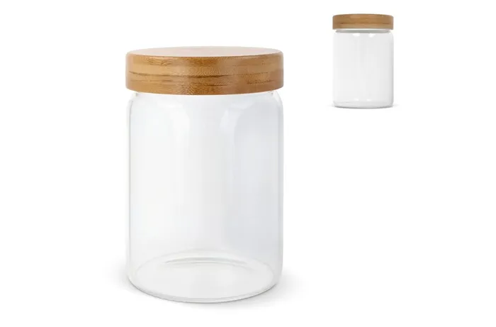 Canister glas & bamboe 900ml